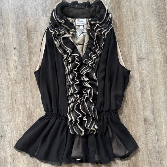 Robert Rodrigues for Neiman Marcus Ruffled Chiffon Halter Top - Picture 1 of 5